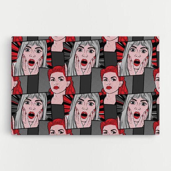 Tablou Canvas, 20x30cm, Dormitor si Living, Moderne, Pop, Grey Red Pop Art