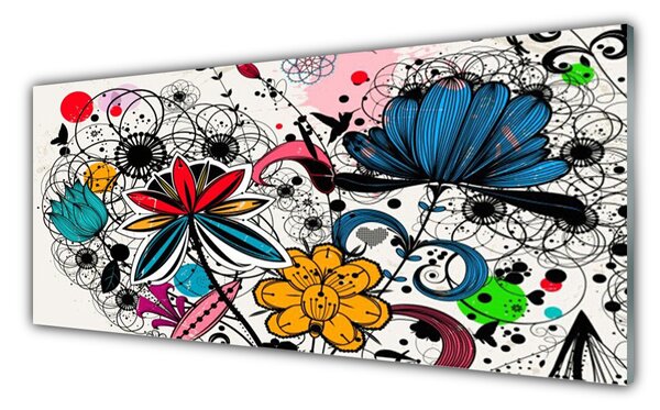 Panou sticla bucatarie Abstract Art Multi