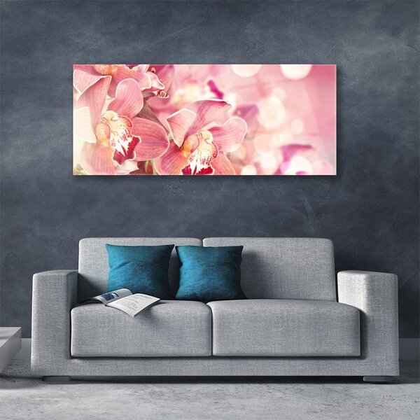 Tablou pe sticla Flori Floral Bej Maro