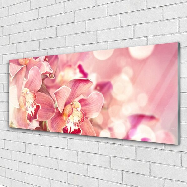 Tablou pe sticla Flori Floral Bej Maro