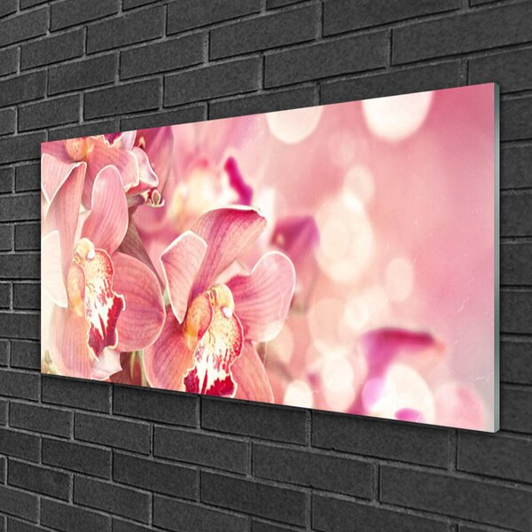 Tablou pe sticla Flori Floral Bej Maro