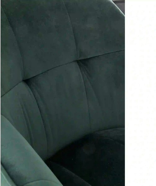 Scaun tapitat K377, verde inchis/negru, stofa catifelata/metal, 60x62x