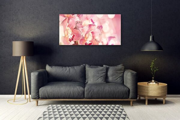 Tablou pe sticla Flori Floral Bej Maro