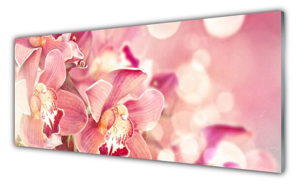 Tablou pe sticla Flori Floral Bej Maro