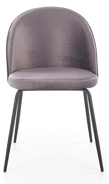 Scaun K314 gri inchis/negru, stofa catifelata/metal, 49x50x80 cm