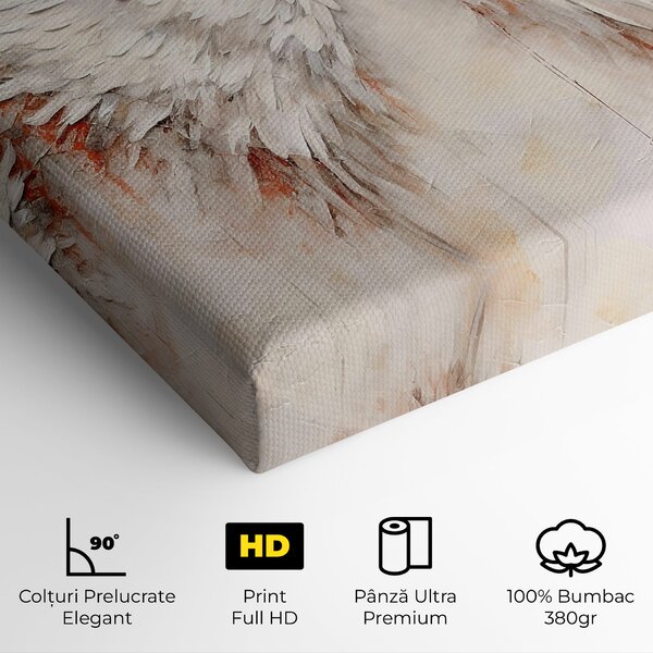 Tablou Canvas, 20x30cm, Dormitor si Living, Moderne, Textura de pictura, White Bloody Wings
