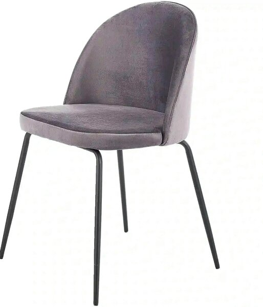 Scaun K314 gri inchis/negru, stofa catifelata/metal, 49x50x80 cm