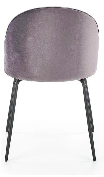 Scaun K314 gri inchis/negru, stofa catifelata/metal, 49x50x80 cm