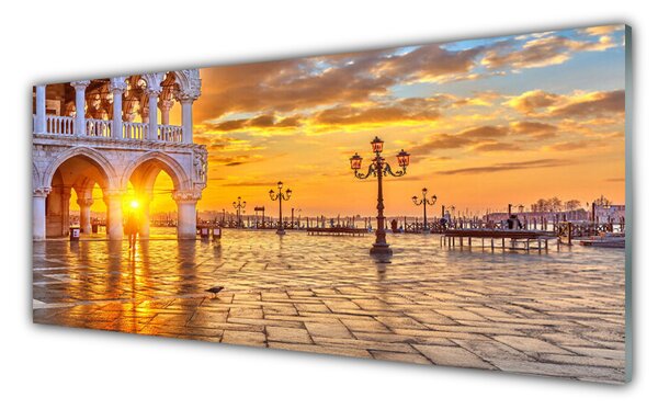 Tablou pe sticla Locul Sun Arhitectura Galben Gri Alb