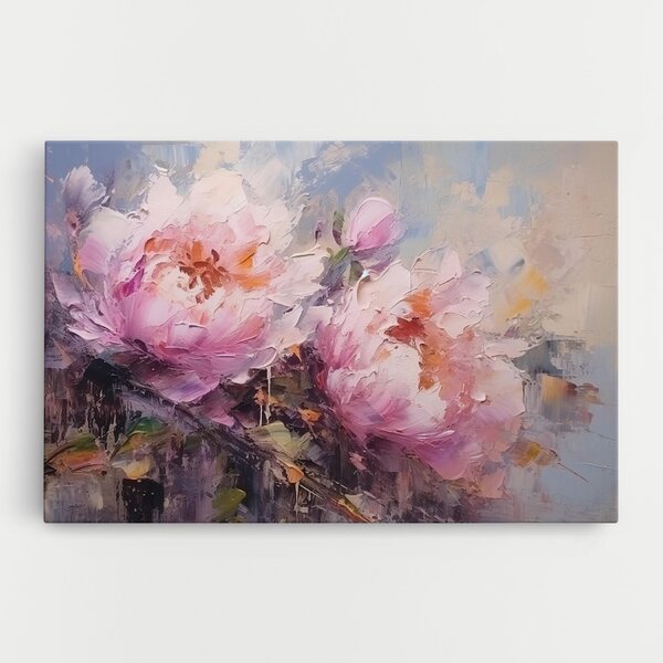 Tablou Canvas, 20x30cm, Dormitor si Living, Moderne, Textura de pictura, Peony Art