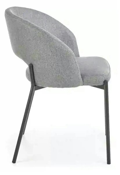 Scaun tapitat stofa clasica K373, gri/negru, 51x57x77 cm