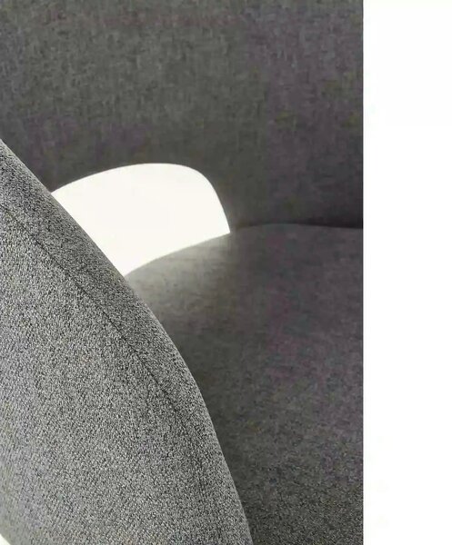 Scaun tapitat stofa clasica K373, gri/negru, 51x57x77 cm