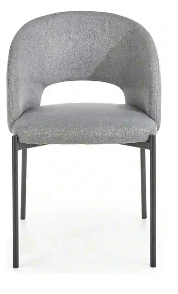 Scaun tapitat stofa clasica K373, gri/negru, 51x57x77 cm