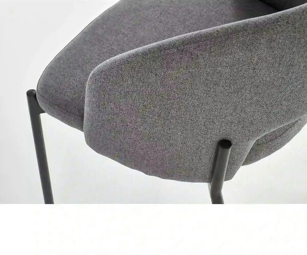 Scaun tapitat stofa clasica K373, gri/negru, 51x57x77 cm