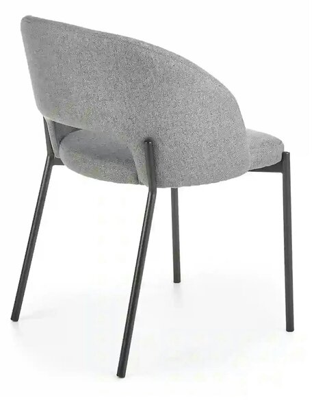 Scaun tapitat stofa clasica K373, gri/negru, 51x57x77 cm