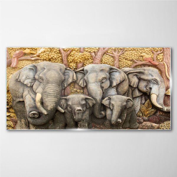 Tablou sticla Animale de elefant ale copacilor