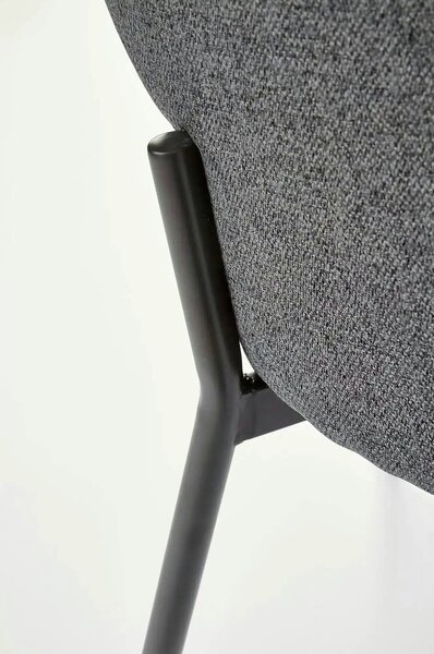 Scaun tapitat stofa clasica K373, gri/negru, 51x57x77 cm