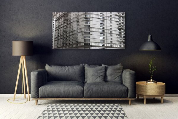 Tablou pe sticla Clădire Case Gray