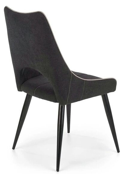 Scaun K369, gri inchis/negru, stofa clasica/otel, 48x58x92 cm