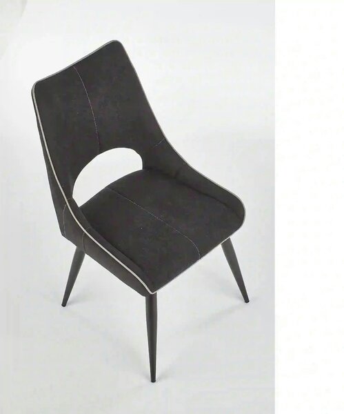 Scaun K369, gri inchis/negru, stofa clasica/otel, 48x58x92 cm