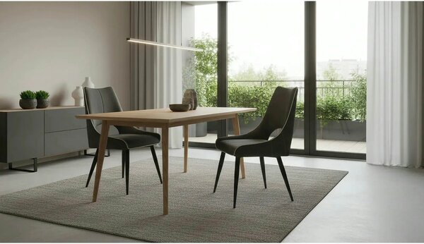 Scaun K369, gri inchis/negru, stofa clasica/otel, 48x58x92 cm