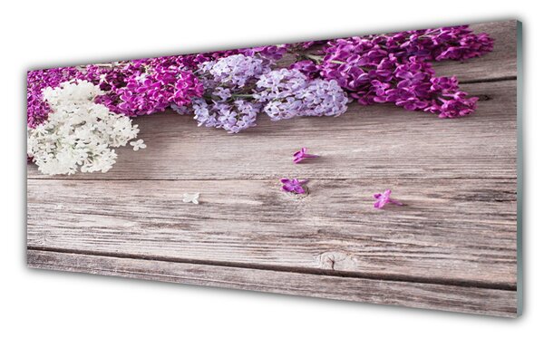 Tablou pe sticla Flori Floral Alb Roz Maro