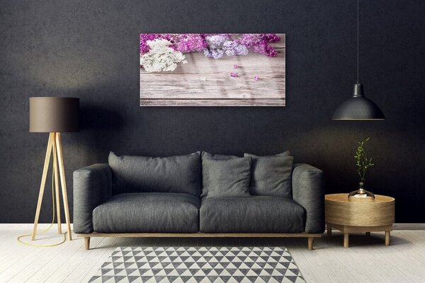 Tablou pe sticla Flori Floral Alb Roz Maro