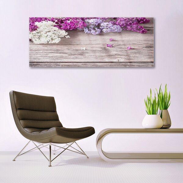 Tablou pe sticla Flori Floral Alb Roz Maro