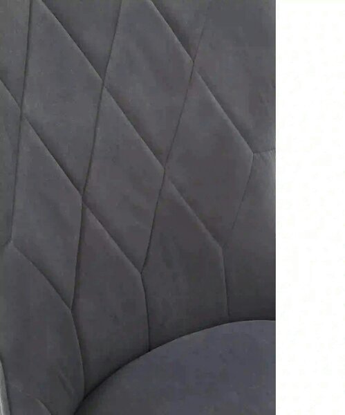 Scaun gri inchis K366, stofa catifelata/metal, 52x58x92 cm