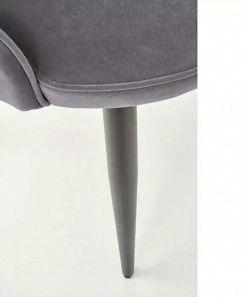 Scaun gri inchis K366, stofa catifelata/metal, 52x58x92 cm