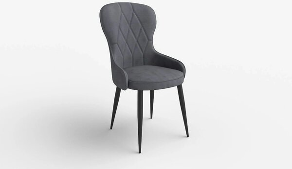 Scaun gri inchis K366, stofa catifelata/metal, 52x58x92 cm