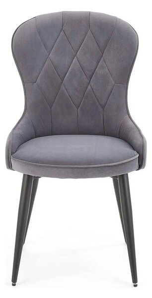 Scaun gri inchis K366, stofa catifelata/metal, 52x58x92 cm