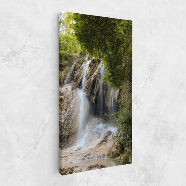Tablou Canvas, 40x80cm, Dormitor si Living, Peisaje, Cascade, Forest Waterfall View