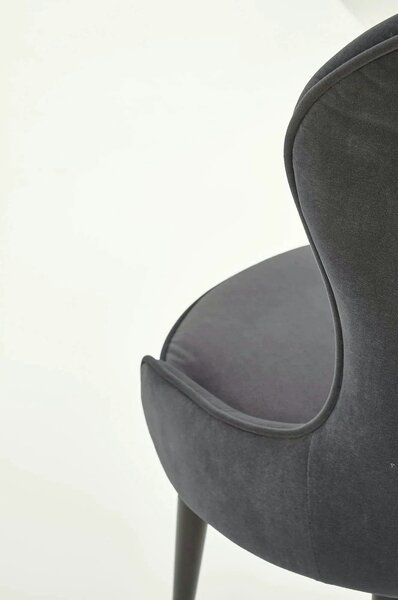Scaun gri inchis K366, stofa catifelata/metal, 52x58x92 cm