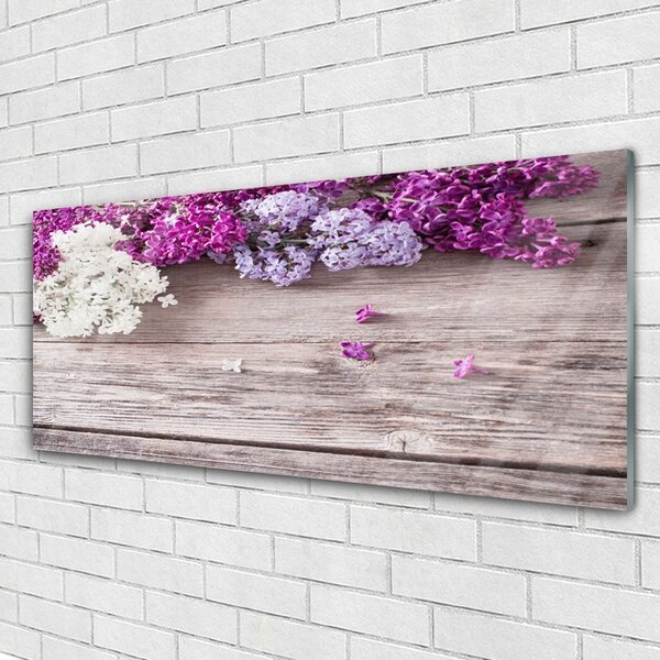 Tablou pe sticla Flori Floral Alb Roz Maro