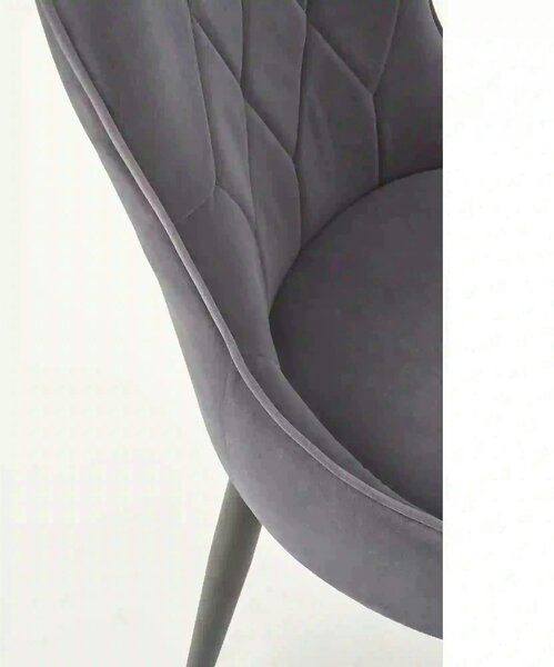Scaun gri inchis K366, stofa catifelata/metal, 52x58x92 cm