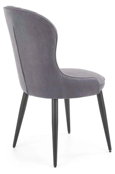 Scaun gri inchis K366, stofa catifelata/metal, 52x58x92 cm