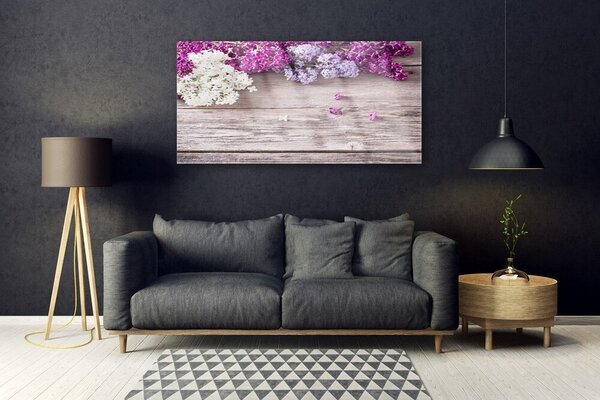 Tablou pe sticla Flori Floral Alb Roz Maro