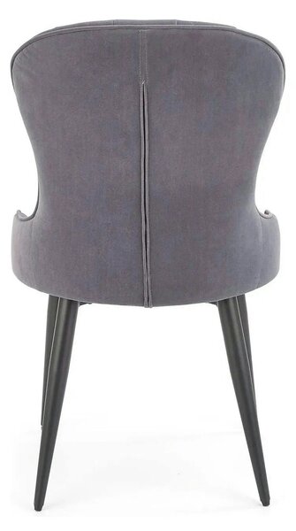 Scaun gri inchis K366, stofa catifelata/metal, 52x58x92 cm