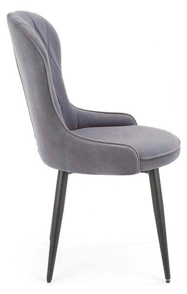 Scaun gri inchis K366, stofa catifelata/metal, 52x58x92 cm