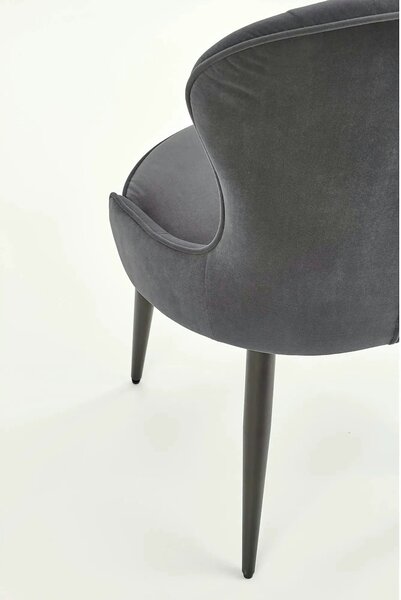 Scaun gri inchis K366, stofa catifelata/metal, 52x58x92 cm
