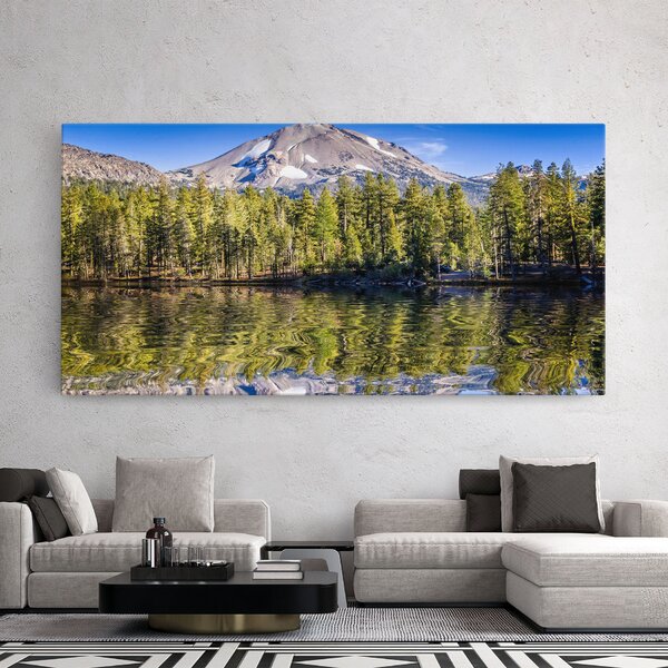 Tablou Canvas, 40x80cm, Dormitor si Living, Peisaje, Lacuri, Green Tree Lake