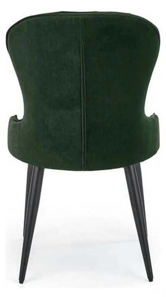 Scaun K366, verde inchis/negru, stofa catifelata/metal, 52x58x92 cm