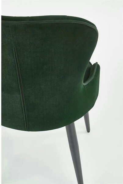 Scaun K366, verde inchis/negru, stofa catifelata/metal, 52x58x92 cm