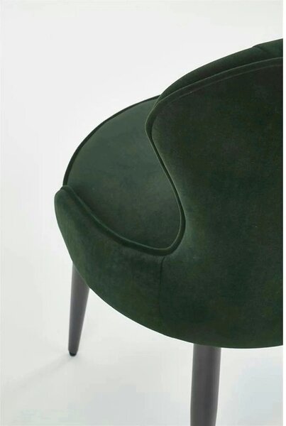 Scaun K366, verde inchis/negru, stofa catifelata/metal, 52x58x92 cm