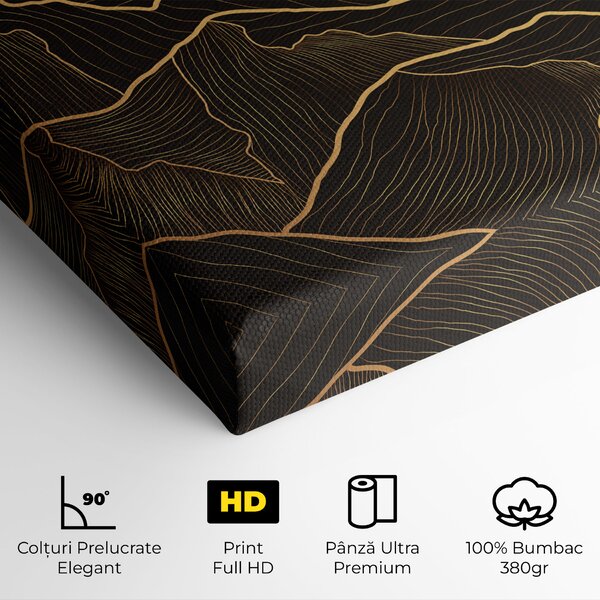 Tablou Canvas, 20x30cm, Dormitor si Living, Peisaje, Munti, Black Gold Mountains