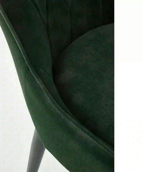 Scaun K366, verde inchis/negru, stofa catifelata/metal, 52x58x92 cm