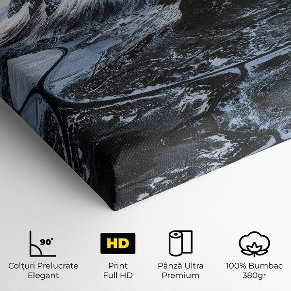 Tablou Canvas, 20x30cm, Dormitor si Living, Peisaje, Munti, Black Snowy Mountain