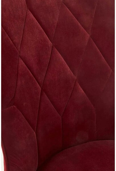 Scaun bucatarie visiniu/negru K366, stofa catifelata/metal, 52x58x92 c