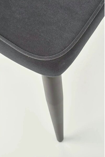Scaun K365, gri/negru, stofa catifelata/metal, 52x57x90 cm